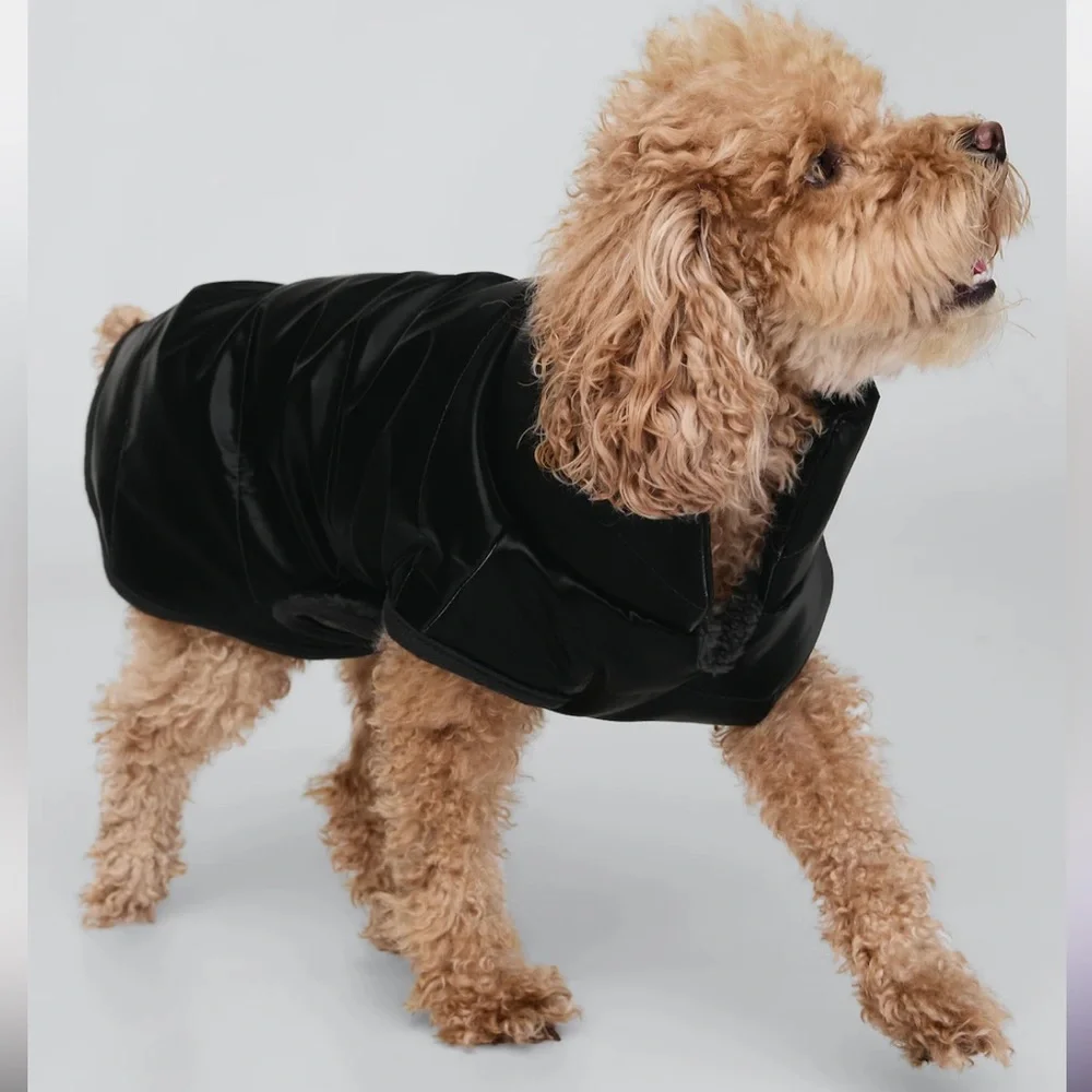 Gap Dog Coat Black Quilted Puffer Size M NWT Warm Winter Puppy Jacket